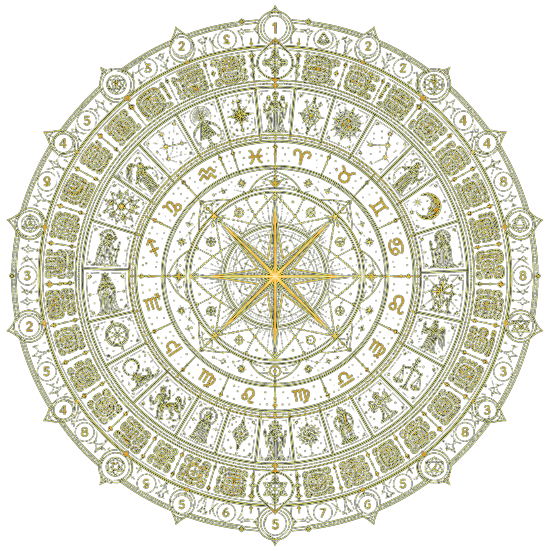 Geometría sagrada — rueda de los siete sistemas